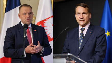 Karol Nawrocki (L) i Radosław Sikorski. Fot. PAP/Paweł Supernak/Leszek Szymański