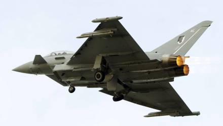 Myśliwiec Typhoon Królewskich Sił Powietrznych Fot. PAP/EPA/EUROFIGHTER