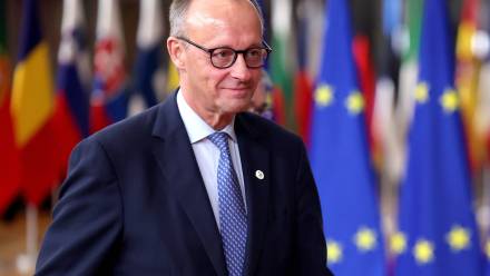 Kanclerz Niemiec Friedrich Merz. Fot. PAP/EPA/OLIVIER MATTHYS