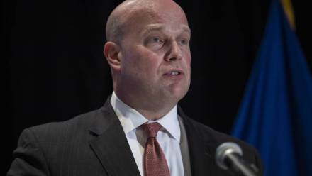 Ambasador USA przy NATO Matthew Whitaker. Fot. PAP/EPA/ ERIK S. LESSER
