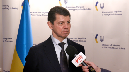 Wiceszef MSZ Ukrainy Ołeksandr Miszczenko. Fot. PAP/Mateusz Rekłajtis