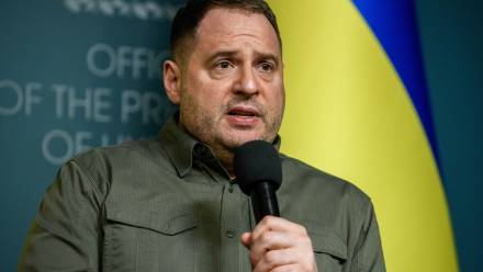 Szef kancelarii prezydenta Ukrainy Andrij Jermak. Fot. PAP/Vladyslav Musiienko