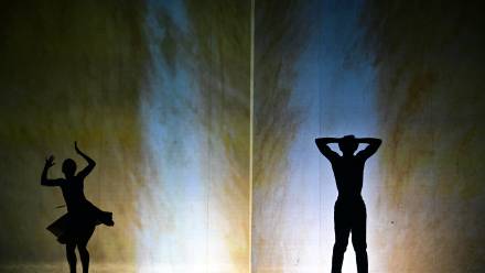 Próba medialna tryptyku baletowego „Lumiere” w Operze Wrocławskiej Fot. PAP/Maciej Kulczyński