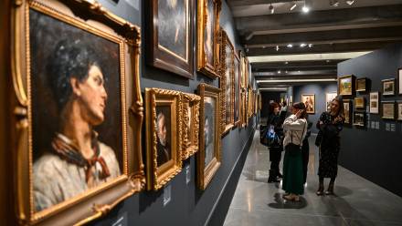 Otwarcie wystawy "Monachijczycy. Gierymscy, Stryjeńska, Wierusz-Kowalski, Chełmoński i inni" Fot. PAP/Wojtek Jargiło