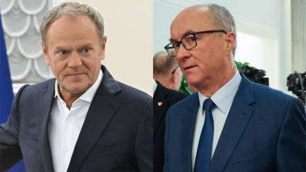 Premier Donald Tusk i marszałek Sejmu Włodzimierz Czarzasty. Fot. PAP/Albert Zawada/Radek Pietruszka