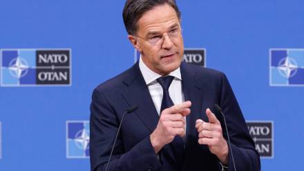 Szef NATO Mark Rutte, fot. PAP/EPA/OLIVIER MATTHYS