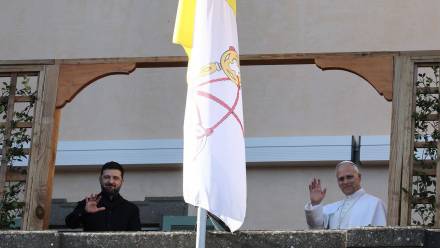 Spotkanie Wołodymyra Zełenskiego i papieża Leona XIV w Castel Gandolfo, fot. PAP/EPA/ANSA/MASSIMO PERCOSSI