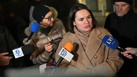 Liderka białoruskiej opozycji Swiatłana Cichanouska, fot. PAP/Valdemar Doveiko