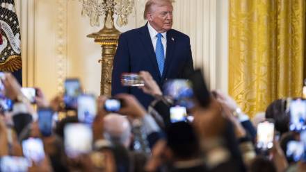 Prezydent USA Donald Trump. Fot. PAP/EPA/	JIM LO SCALZO