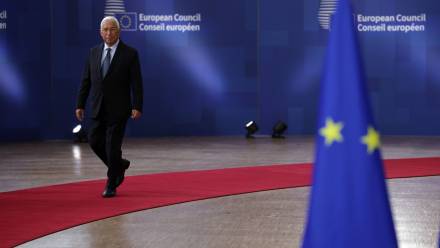 Przewodniczący Rady Europejskiej Antonio Costa. Fot. PAP/EPA/OLIVIER MATTHYS