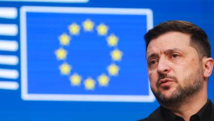 Wołodymyr Zełenski Fot. PAP/EPA/OLIVIER HOSLET