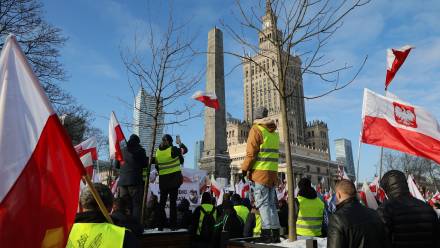 Protest rolników w Warszawie Fot. PAP/Paweł Supernak
