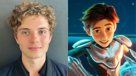 Aktor Roman Griffin Davis i postać, której użyczy głosu - Jack, z animacji „Kraina Snów”. Fot. Metriały prasowe