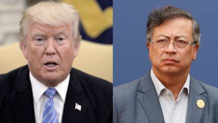 Donald Trump i Gustavo Petro Fot. PAP/EPA/Olivier Douliery/ELVIS GONZALEZ