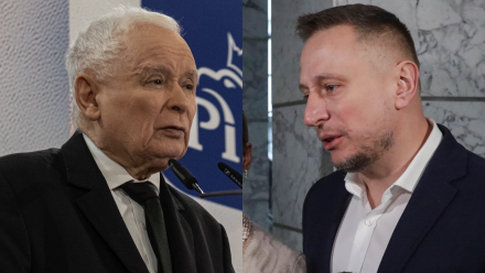 Prezes PiS Jarosław Kaczyński i europoseł KO Krzyszof Brejza. Fot. PAP/Art Service/Tomasz Gzell