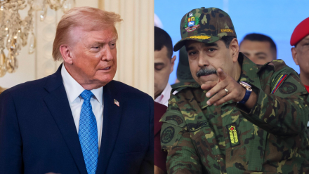 Prezydent USA Donald Trump i prezydent Wenezueli Nicolas Maduro. Fot. PAP/EPA/JIM LO SCALZO/MIGUEL GUTIERREZ