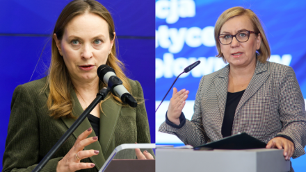 Katarzyna Pełczyńska-Nałęcz (L) i Paulina Hennig-Kloska (P). Fot. PAP/Paweł Supernak/Leszek Szymański