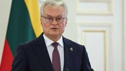 Prezydent Litwy Gitanas Nauseda. Fot. PAP/	Albert Zawada