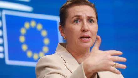 Mette Frederiksen Fot. PAP/EPA/OLIVIER HOSLET