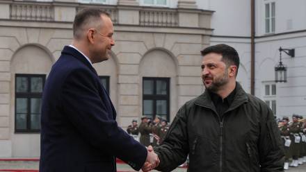 Prezydent Karol Nawrocki oraz prezydent Ukrainy Wołodymyr Zełenski. Fot. PAP/Paweł Supernak