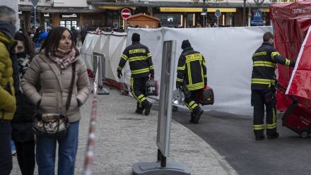 Pożar w barze w Crans-Montanie. Fot. PAP/EPA/ALESSANDRO DELLA VALLE