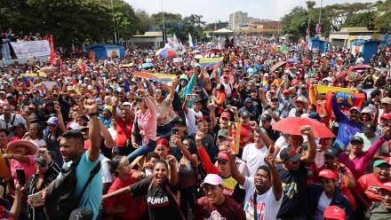 Demonstracje w Caracas, Wenezuela. Fot. PAP/EPA/Miguel Gutierrez