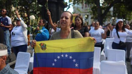Demonstracja w Wenezueli. Fot. PAP/EPA/MIGUEL GUTIERREZ