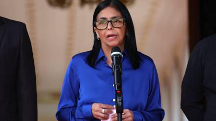 Pełniąca obowiązki prezydenta Wenezueli Delcy Rodriguez. Fot. PAP/EPA/MIGUEL GUTIERREZ