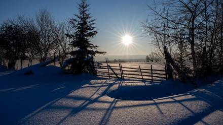Poranek z siarczystym mrozem. Fot. PAP/Darek Delmanowicz