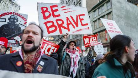 Protest przeciwko agentom ICE w Minneapolis, fot. PAP/EPA/OLGA FEDOROVA