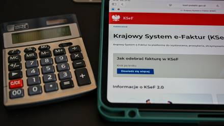  Strona internetowa logowania do Krajowego Systemu e-Faktur (KSeF) Fot. PAP/Darek Delmanowicz