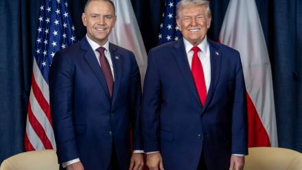 Prezydent Polski Karol Nawrocki i przywódca USA Donald Trump. Fot. Mikołaj Bujak/KPRP