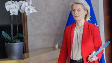 Szefowa KE Ursula von der Leyen. Fot. PAP/EPA/OLIVIER MATTHYS