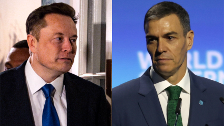 Elon Musk i premier Hiszpanii Pedro Sanchez. Fot. PAP/EPA/BONNIE CASH / POOL/ALI HAIDER