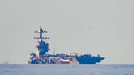 Amerykański lotniskowiec USS Gerald R. Ford. Fot. PAP/EPA/Terje Pedersen