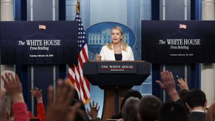 Rzeczniczka Białego Domu Karoline Leavitt. Fot. PAP/EPA/WILL OLIVER