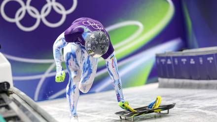 Ukraiński skeletonista Władysław Heraskewycz. Fot. PAP/EPA/ANDREA SOLERO