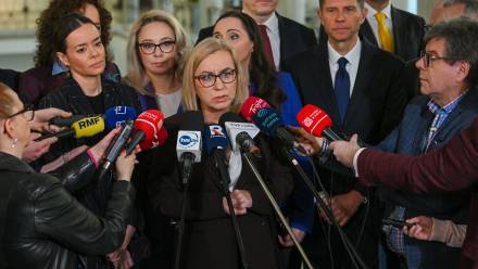Paulina Hennig-Kloska,Sławomir Ćwik, Aleksandra Leo, Żaneta Cwalina-Śliwowska, Ewa Szymanowska, Marcin Skonieczka. Fot. PAP/Marcin Obara