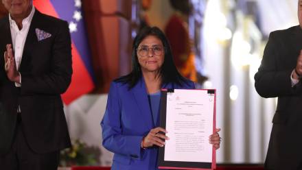 Delcy Rodriguez. Fot. PAP/EPA/Ronald Pena R