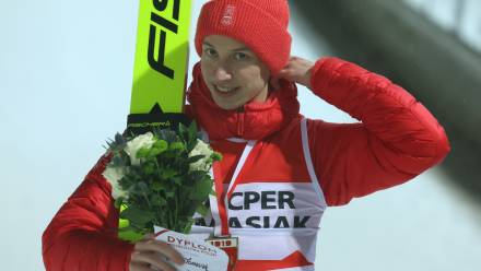Kacper Tomasiak został mistrzem Polski w skokach narciarskich. Fot. PAP/	Grzegorz Momot