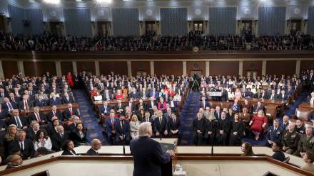 Kongres USA, orędzie Donalda Trumpa. Fot. PAP/EPA/JESSICA KOSCIELNIAK