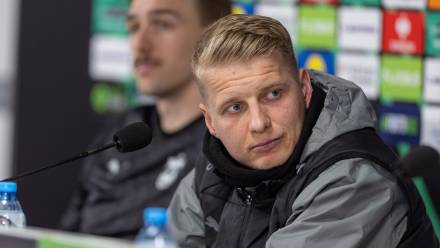 Trener piłkarzy KuPS Kuopio Miika Nuutinen. Fot. PAP/Paweł Jaskółka