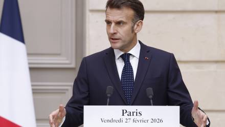 Prezydent Francji Emmanuel Macron. Fot. PAP/EPA/YOAN VALAT