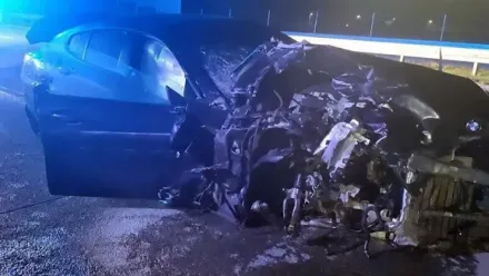 Zdjęcie z miejsca tragicznego wypadku na A1 Fot. KMP w Piotrkowie Trybunalskim