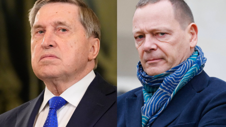 Jurij Uszatkow, Emmanuel Bonne. Fot. PAP/EPA/ALEXANDER ZEMLIANICHENKO, LUDOVIC MARIN