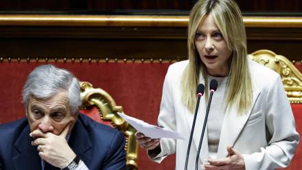 Premier Włoch Giorgia Meloni w parlamencie Fot. PAP/EPA/ANGELO CARCONI