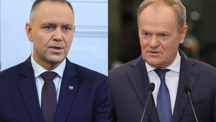 Prezydent Karol Nawrocki i premier Donald Tusk. Fot. PAP/Leszek Szymański/Albert Zawada