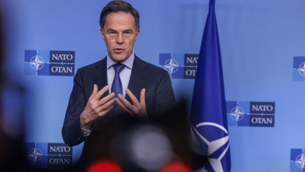 Sekretarz generalny NATO Mark Rutte. Fot. PAP/EPA/OLIVIER MATTHYS