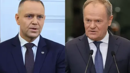 Prezydent Karol Nawrocki i premier Donald Tusk. Fot. PAP/Leszek Szymański/Albert Zawada