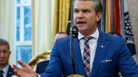 Szef Pentagonu Pete Hegseth. Fot. PAP/EPA/BONNIE CASH / POOL